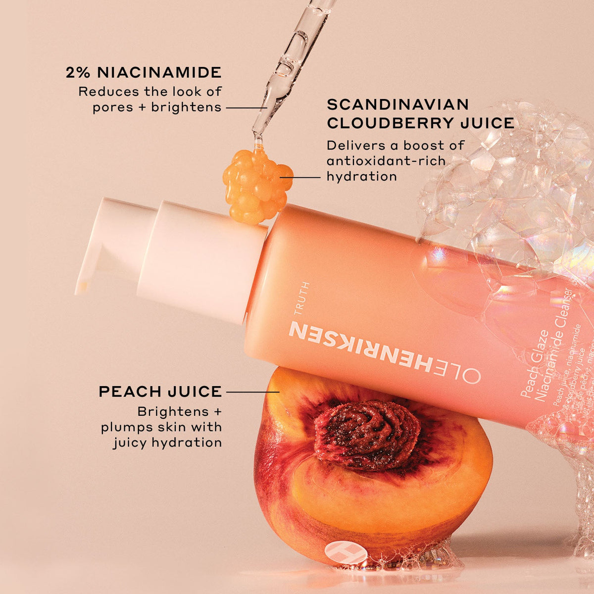 Peach Glaze 2% Niacinamide Cleanser for dull and uneven skin Your Care Choice before Brunch